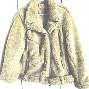 Free People So Cozy Slouchy Fleece Moto Jacket